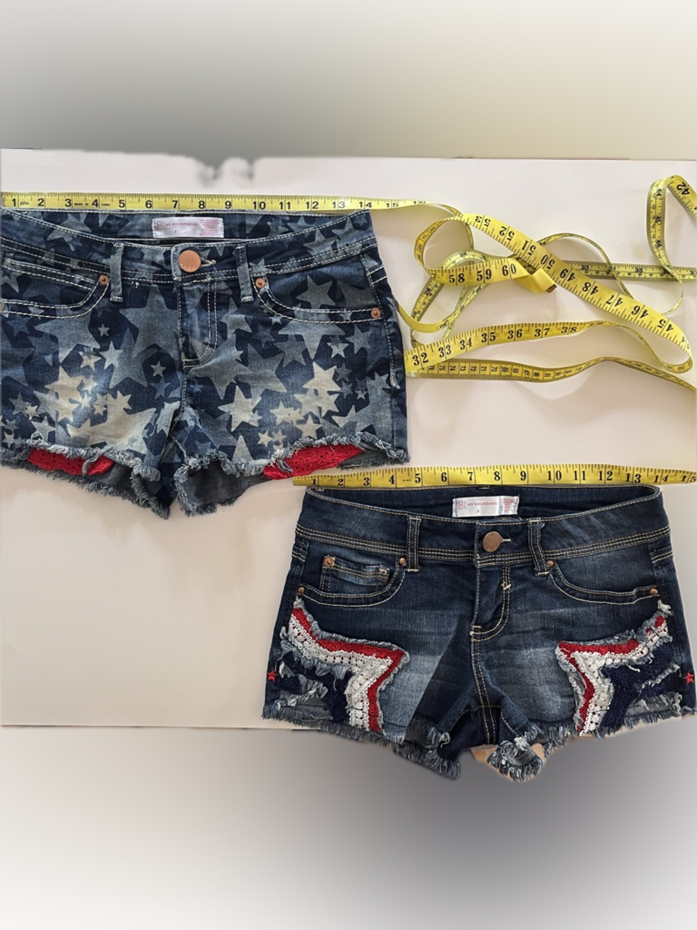 Patriotic Jean Low Rise Shorts Bundle Jrs Sz 3 - Picture 4 of 7